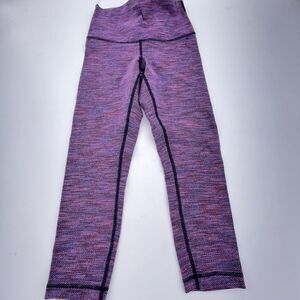 Lululemon Tights Wunder Under Crop 4 Capri Athletic Yoga Stretch Running Purple